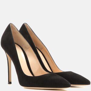 Gianvito Rossi Black Suede Pointed Toe Pumps, 4” Stiletto Heels, SIZE 9 Shoes